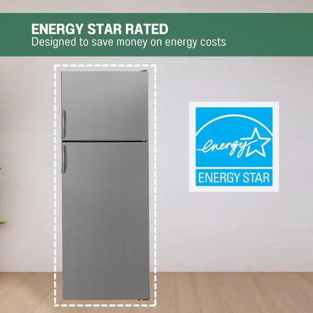 Alt view image 4 of 7 - Equator 14 cu ft Stainless Top Freezer Refrigerator Frost Free Energy Star Made in Europe