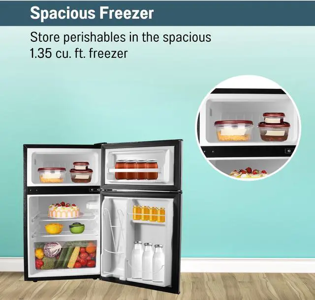 Alt view image 5 of 7 - ConServ 3 cu.ft 2 Door Mini Freestanding Refrigerator with Freezer in Stainless