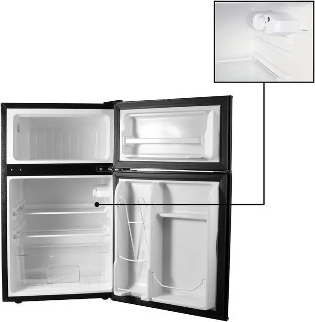Alt view image 5 of 6 - ConServ 3 cu.ft 2 Door Mini Freestanding Refrigerator with Freezer in Black