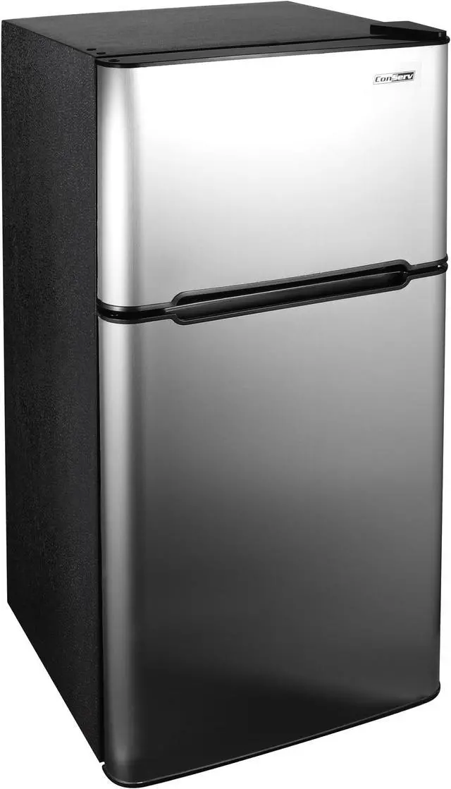 Alt view image 2 of 7 - ConServ 4.5cu.ft 2 Door Mini Freestanding Refrigerator with Freezer in Stainless