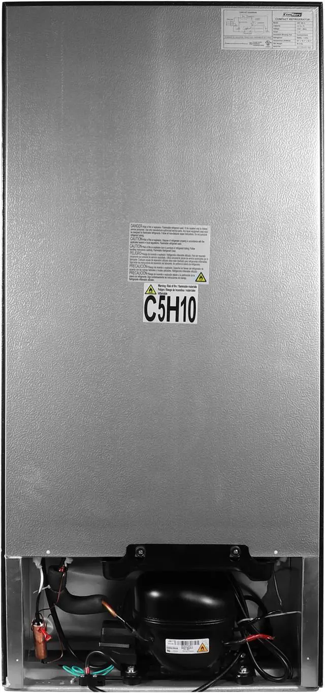 Alt view image 5 of 7 - ConServ 4.5cu.ft 2 Door Mini Freestanding Refrigerator with Freezer in Stainless