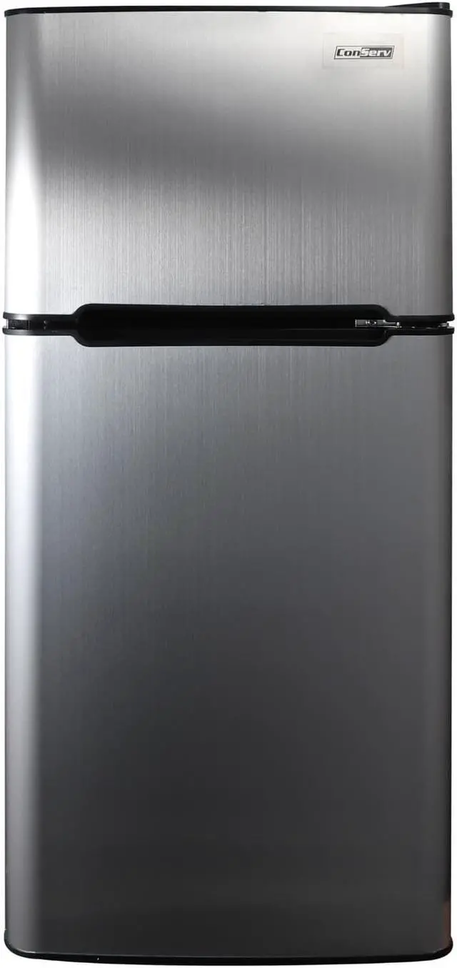 Alt view image 3 of 7 - ConServ 4.5cu.ft 2 Door Mini Freestanding Refrigerator with Freezer in Stainless