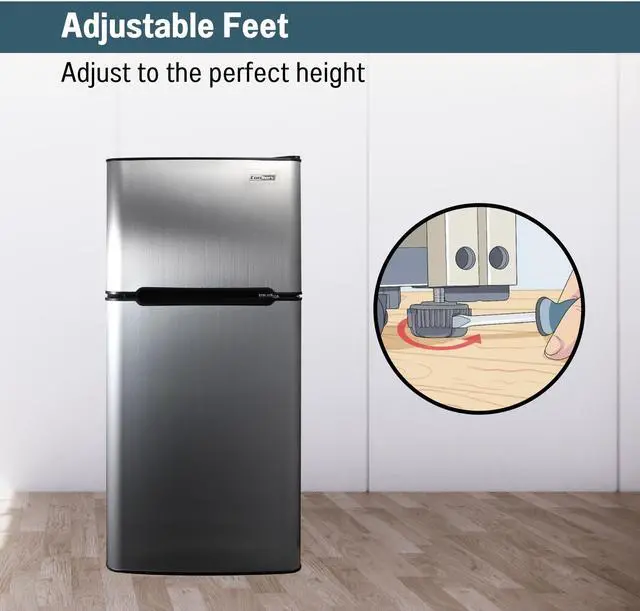 Alt view image 4 of 7 - ConServ 4.5cu.ft 2 Door Mini Freestanding Refrigerator with Freezer in Stainless