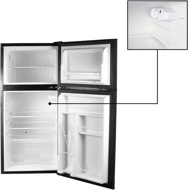 Alt view image 5 of 7 - ConServ 4.5cu.ft 2 Door Mini Freestanding Refrigerator with Freezer in Black