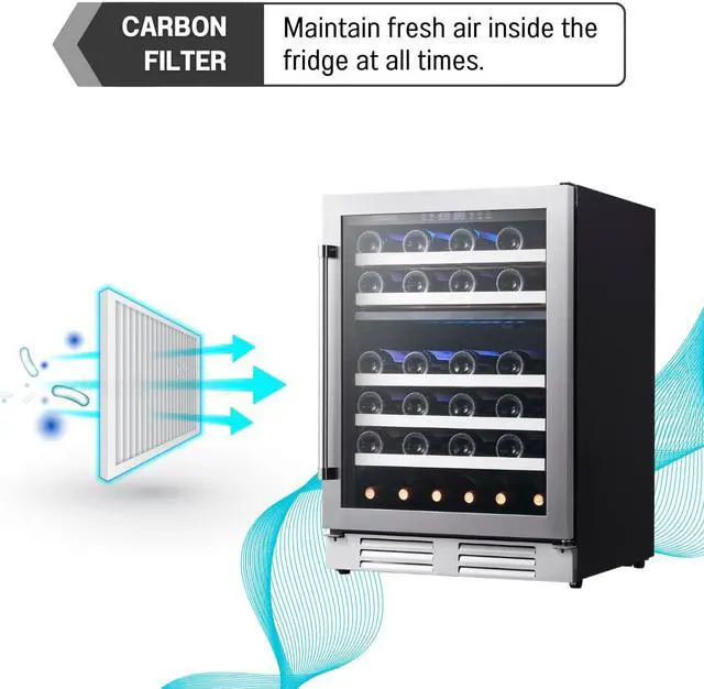 Alt view image 3 of 7 - Equator Dual Zone 52-Bottle Free Standing/Built-in Wine Cooler in Stainless