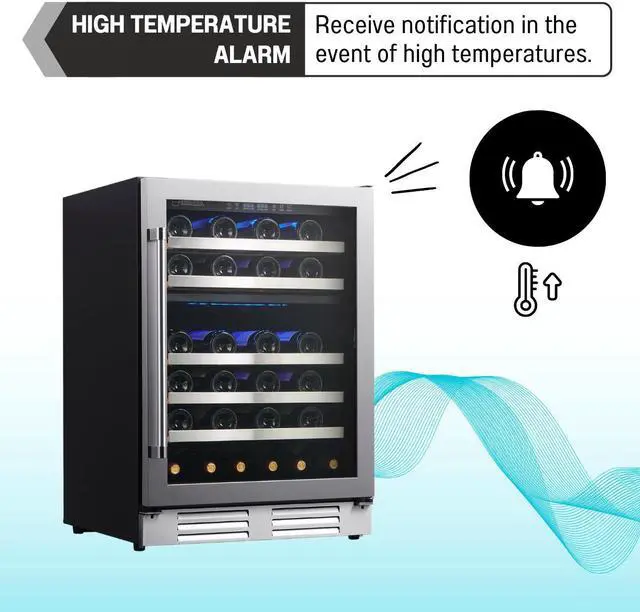 Alt view image 7 of 7 - Equator Dual Zone 52-Bottle Free Standing/Built-in Wine Cooler in Stainless