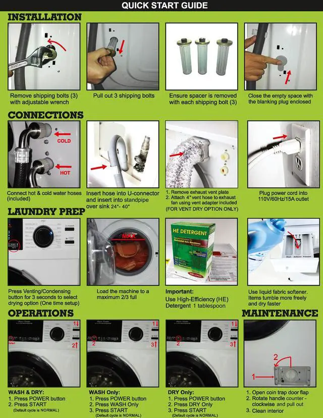 Alt view image 7 of 7 - Conserv 18 lbs White Combo Washer Dryer Version 3 with Sanitize Allergen Winterize