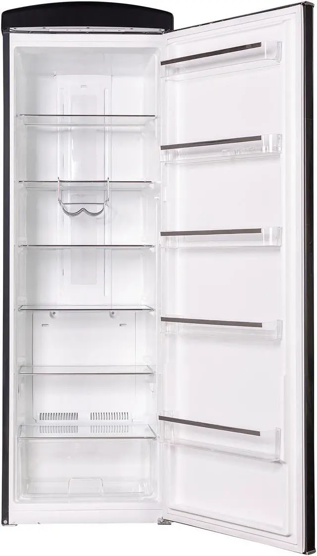 Alt view image 3 of 6 - 24 in. 11 cu. ft. Frost-free Classic Retro Single Door Refrigerator in Black