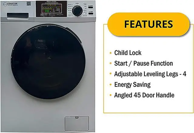 Alt view image 5 of 7 - Equator All-in-one Washer Dryer Ventless FULLY BUILTIN 0-CLEARANCE 1.62cf/15lbs 110V 1400RPM in Silver