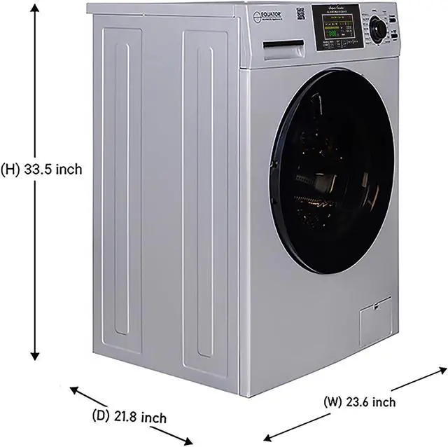 Alt view image 2 of 7 - Equator All-in-one Washer Dryer Ventless FULLY BUILTIN 0-CLEARANCE 1.62cf/15lbs 110V 1400RPM in Silver