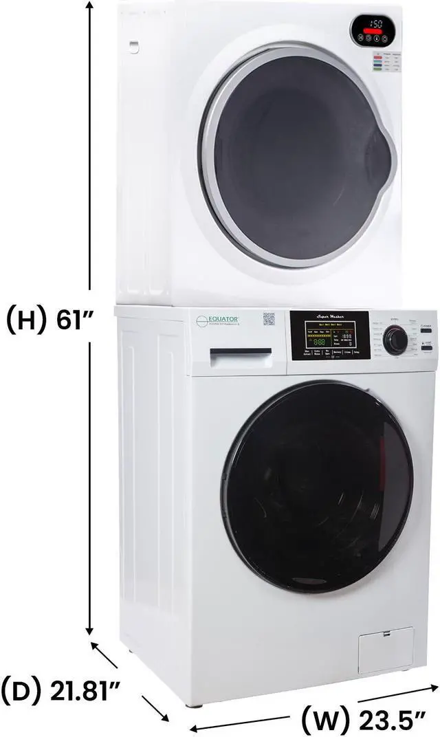Alt view image 2 of 7 - Equator 110V 1.6 cf Washer w/ Pet Cycle & 120V 2.6 cf Vented Digital Sensor Dryer