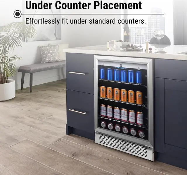 Alt view image 4 of 5 - 4.6cf Built-in/Freestanding Outdoor/Indoor Refrigerator with 7 Color LED Lights