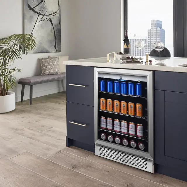 Alt view image 5 of 5 - 4.6cf Built-in/Freestanding Outdoor/Indoor Refrigerator with 7 Color LED Lights