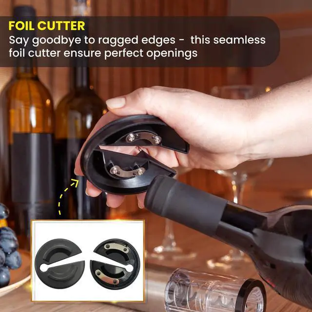 Alt view image 3 of 7 - Equator Wine Bottle Opener Cordless RECHARGEABLE with DC Adapter Stainless
