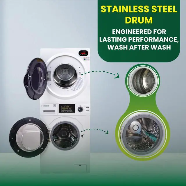 Alt view image 4 of 7 - Equator 110V 1.6 cf Washer w/ Pet Cycle & 120V 2.6 cf Vented Digital Sensor Dryer