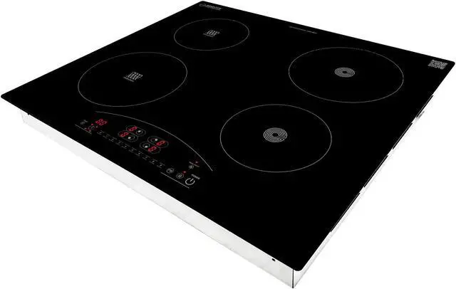 Alt view image 3 of 7 - Equator 24" Electric Any Cookware Compatible Induction+Ceramic 4 Burner Cooktop 9 Power 220V