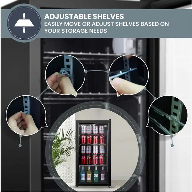 Alt view image 7 of 7 - Equator SLIM 18in Freestanding Beverage Refrigerator 3.2 cf 117 cans 110V in Stainless