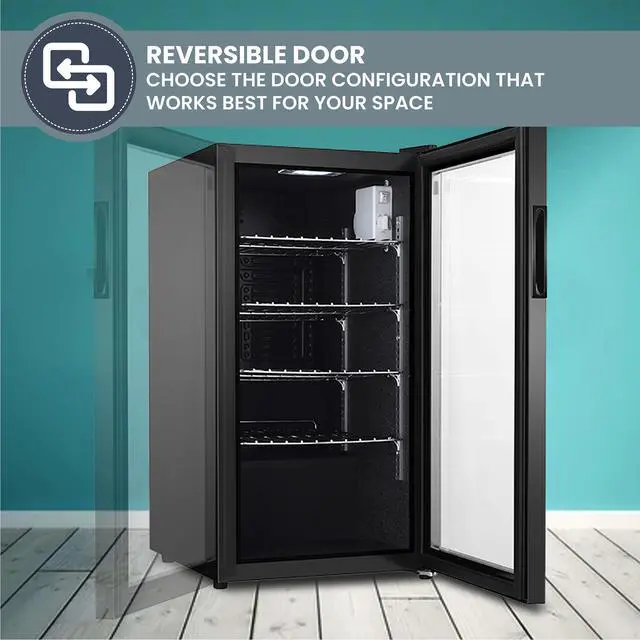 Alt view image 6 of 7 - Equator SLIM 18in Freestanding Beverage Refrigerator 3.2 cf 117 cans 110V in Stainless