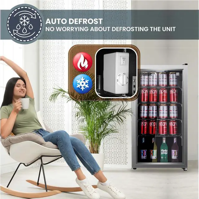 Alt view image 4 of 7 - Equator SLIM 18in Freestanding Beverage Refrigerator 3.2 cf 117 cans 110V in Stainless