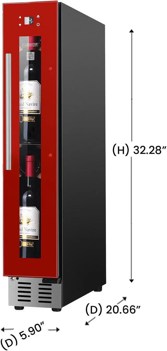 Alt view image 2 of 7 - Equator 9 Bottles Wine Refrigerator 1-Zone Freestanding/Builtin 7 Color LED 110V