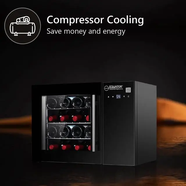 Alt view image 4 of 7 - Equator 16 Bottles Countertop Wine Refrigerator Black Touch control 110V