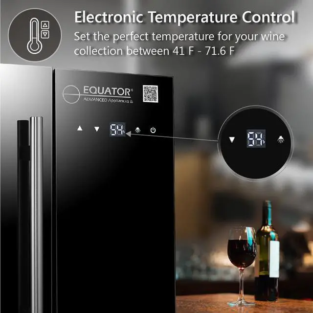 Alt view image 3 of 7 - Equator 16 Bottles Countertop Wine Refrigerator Black Touch control 110V