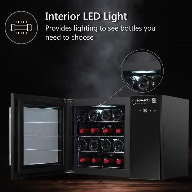 Alt view image 6 of 7 - Equator 16 Bottles Countertop Wine Refrigerator Black Touch control 110V
