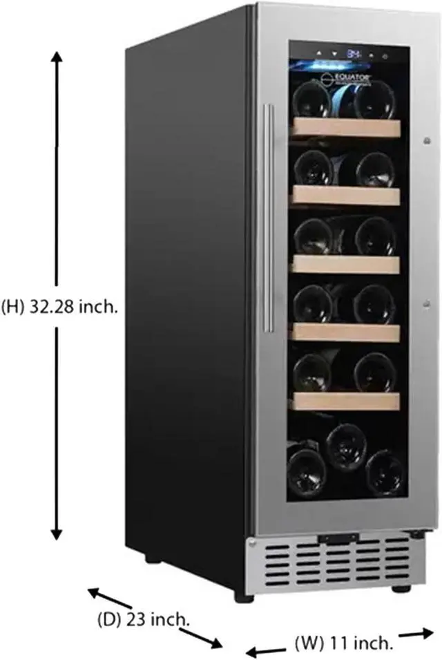 Alt view image 2 of 7 - Equator 18 Bottle Wine Refrigerator Black Freestanding/Builtin 7 Color LED 110V