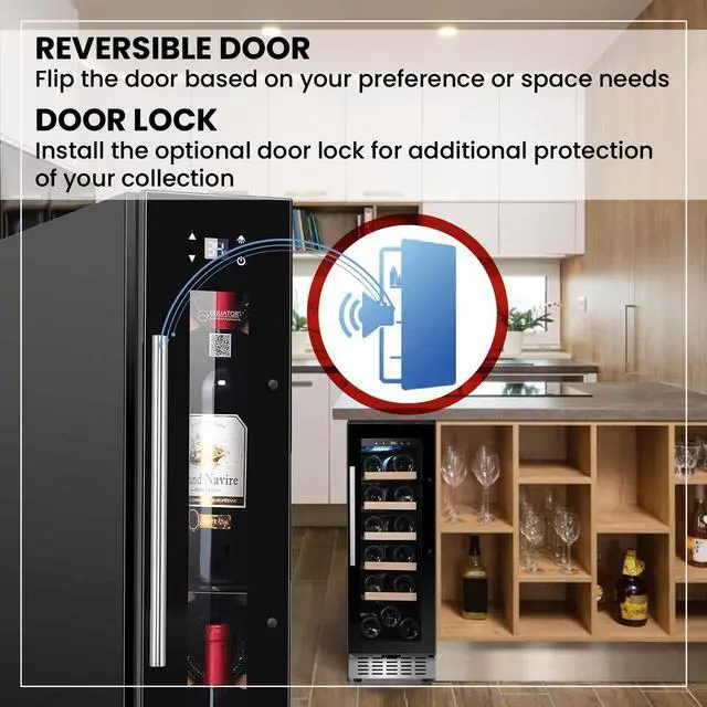 Alt view image 4 of 7 - Equator 18 Bottle Wine Refrigerator Black Freestanding/Builtin 7 Color LED 110V