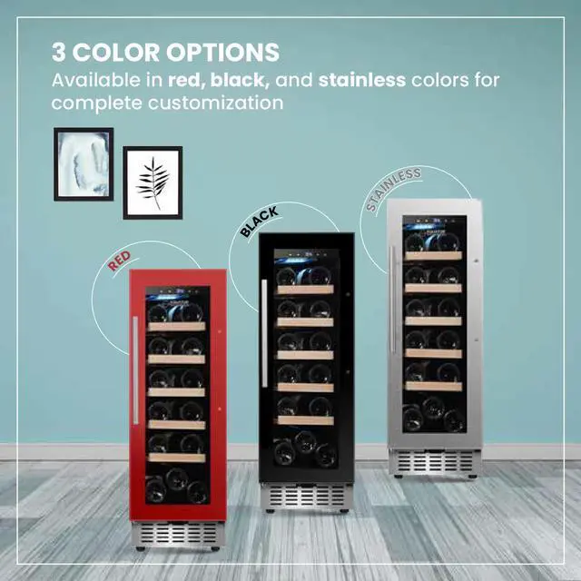 Alt view image 3 of 7 - Equator 18 Bottle Wine Refrigerator Black Freestanding/Builtin 7 Color LED 110V