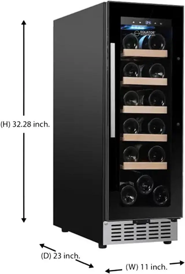 Alt view image 2 of 7 - Equator 18 Bottle Wine Refrigerator Black Freestanding/Builtin 7 Color LED 110V