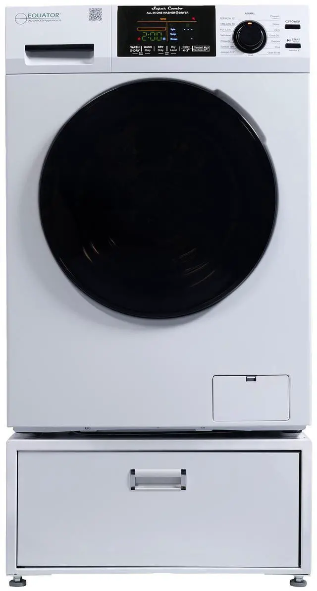 Main image of Equator 1.6cf 110V Vented/Ventless Sani Combo Washer Dryer Pet Cycle + Pedestal