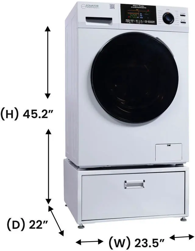 Alt view image 2 of 4 - Equator 1.6cf 110V Vented/Ventless Sani Combo Washer Dryer Pet Cycle + Pedestal