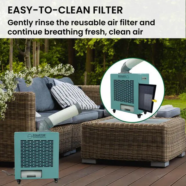Alt view image 5 of 7 - Equator 3-in-1 AC Heat Air 9000BTU OUTDOOR AIR CONDITIONER IP24 Casters 110V