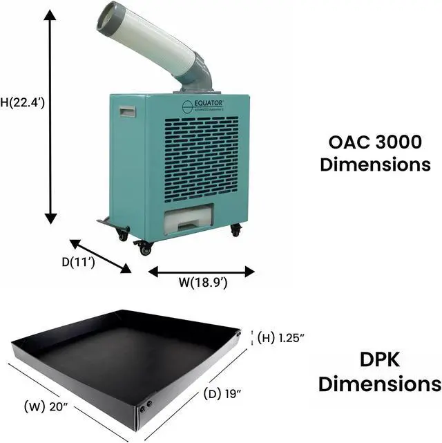 Alt view image 4 of 7 - Equator 3-in-1 OUTDOOR AC+HEATER+FAN 9000 BTU 110V w/Wheels 110V + Drip Pan+Pump