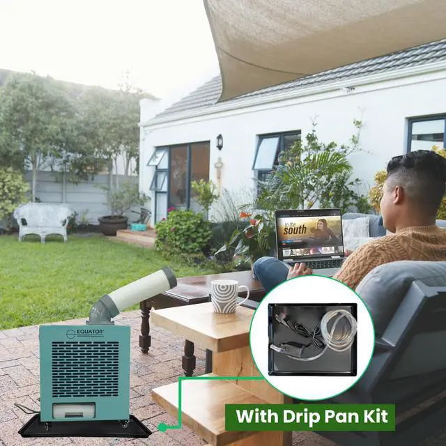 Alt view image 6 of 7 - Equator 3-in-1 OUTDOOR AC+HEATER+FAN 9000 BTU 110V w/Wheels 110V + Drip Pan+Pump