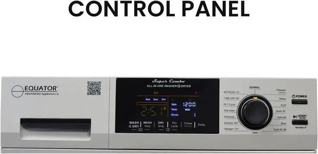 Alt view image 5 of 6 - Equator All-in-One Washer Dryer VENTED-DRY 30% FASTER than Condense 15lb 110V
