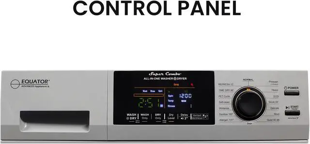 Alt view image 6 of 6 - Equator 1.6cf 110V Vented/Ventless Sani Combo Washer Dryer Pet Cycle + Pedestal