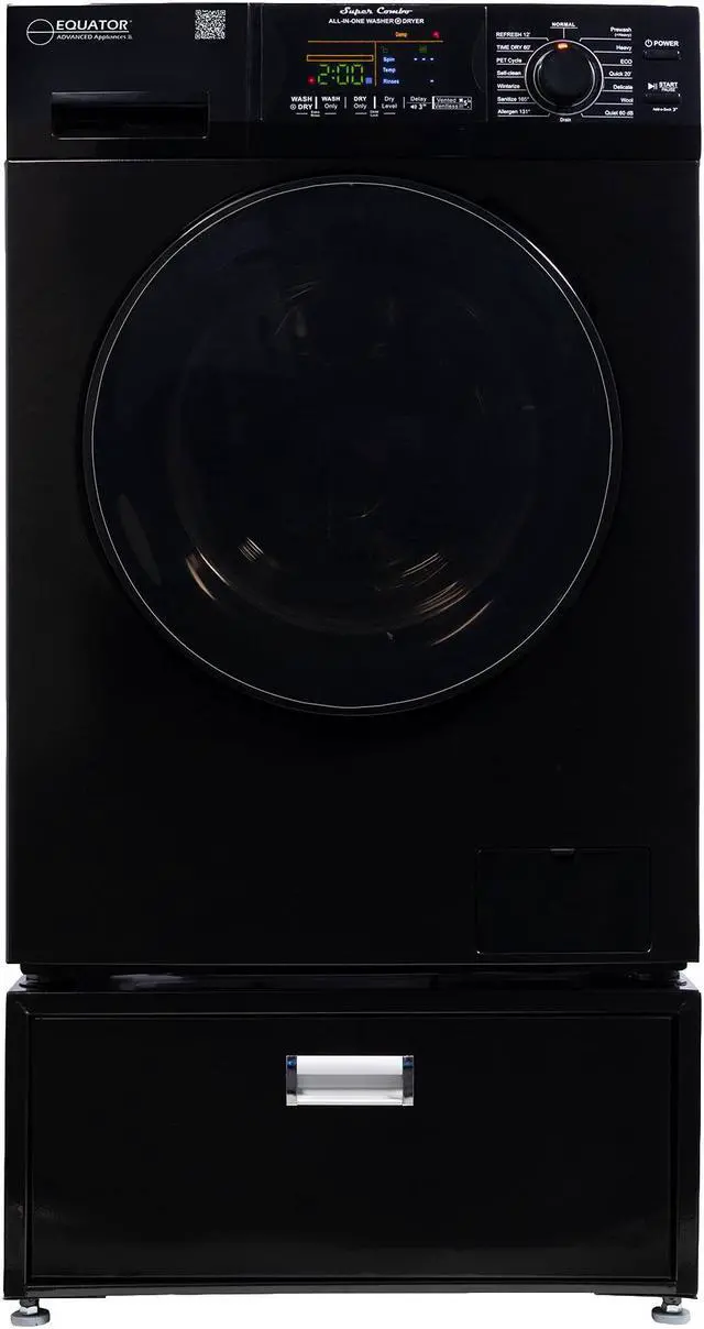 Main image of Equator 1.6cf 110V Vented/Ventless Sani Combo Washer Dryer Pet Cycle + Pedestal