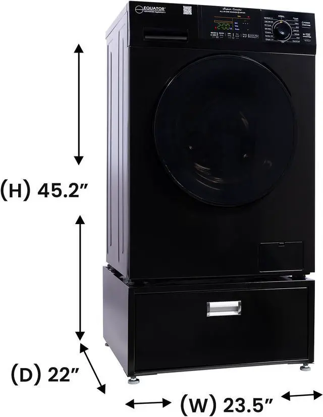 Alt view image 4 of 6 - Equator 1.6cf 110V Vented/Ventless Sani Combo Washer Dryer Pet Cycle + Pedestal