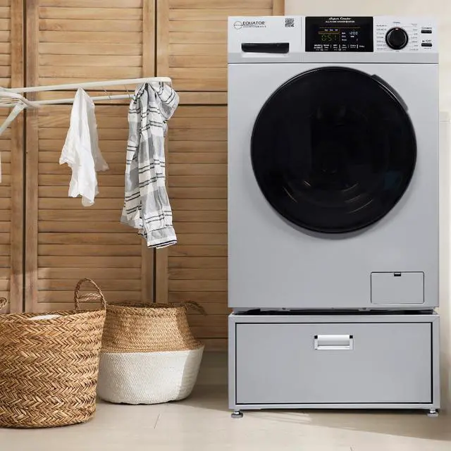 Alt view image 6 of 6 - Equator 1.6cf 110V condensing  Sani Combo Washer Dryer 0 Clearance with Pedestal