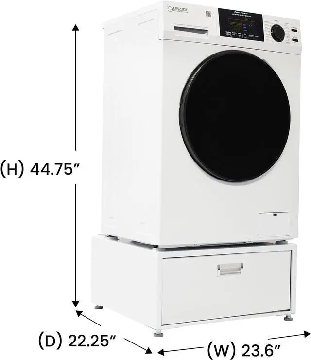 Alt view image 4 of 6 - Equator 1.6cf 110V Vented Sani Combo Washer Dryer Pet Cycle + Pedestal ADA