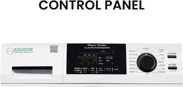 Alt view image 6 of 6 - Equator 1.6cf 110V Vented Sani Combo Washer Dryer Pet Cycle + Pedestal ADA