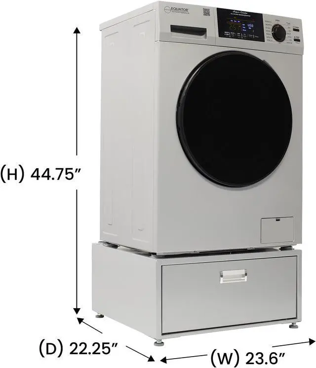 Alt view image 4 of 7 - Equator 1.6cf 110V Vented Sani Combo Washer Dryer Pet Cycle + Pedestal ADA