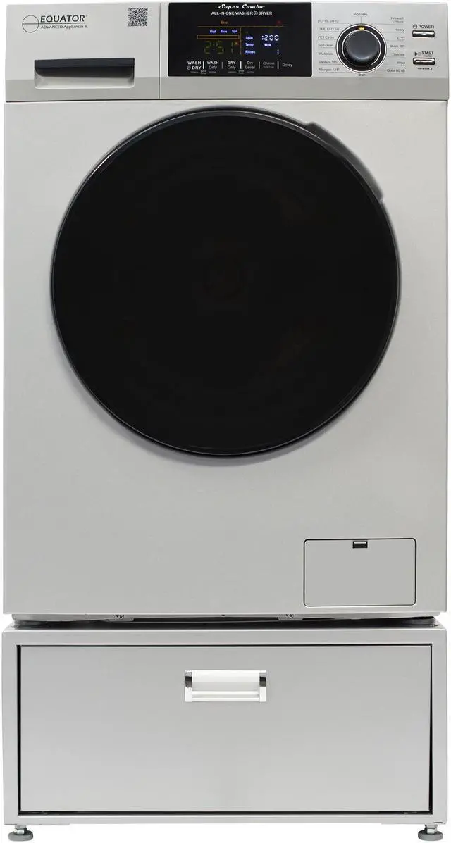 Main image of Equator 1.6cf 110V Vented Sani Combo Washer Dryer Pet Cycle + Pedestal ADA