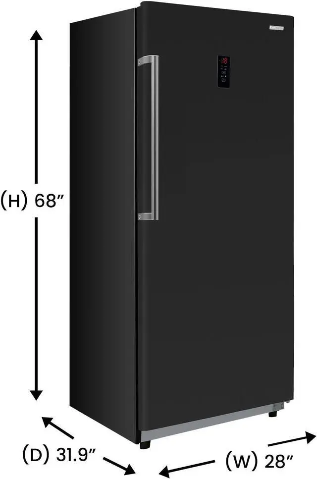 Alt view image 3 of 5 - Conserv 17cf Upright Freezer CONVERTIBLE REF Garage Ready E-Star 28in wide 110V in Black