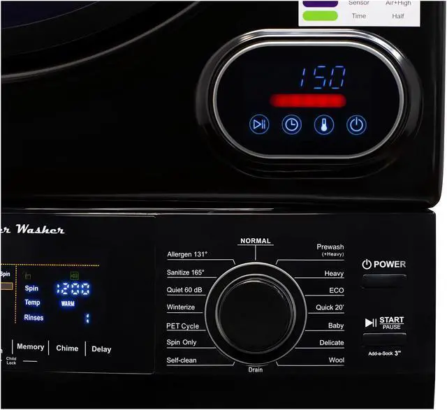 Alt view image 5 of 5 - Equator Compact Vented Sensor Dryer 3.5cf/13lbs 110V Bottom control DIGITAL