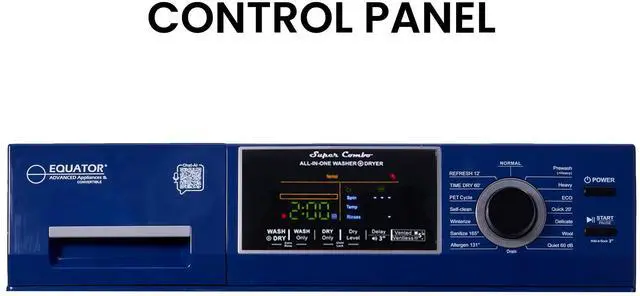 Alt view image 3 of 7 - All-In-One CONVERTIBLE Washer-Dryer 18lb/1.9cf SANITIZE ALLERGEN Cycle 1400RPM