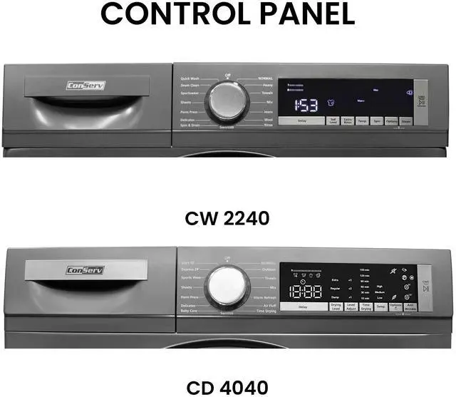 Alt view image 4 of 7 - Conserv LUXURY Washer 2.2cf 110V+Condensing Dryer 4cf 220V 2 Year Warranty Europe