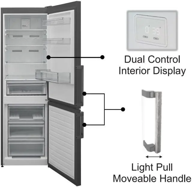Alt view image 3 of 7 - Conserv 12cf No Frost Bottom Freezer Refrigerator Wine Rack GARAGE READY E-Star